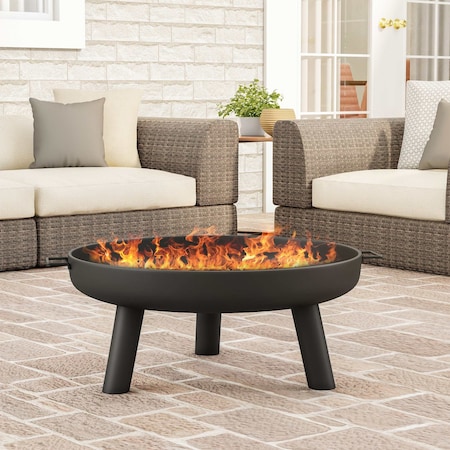 Pure Garden Outdoor Wood Burning Fire Pit, Black 50-LG1200